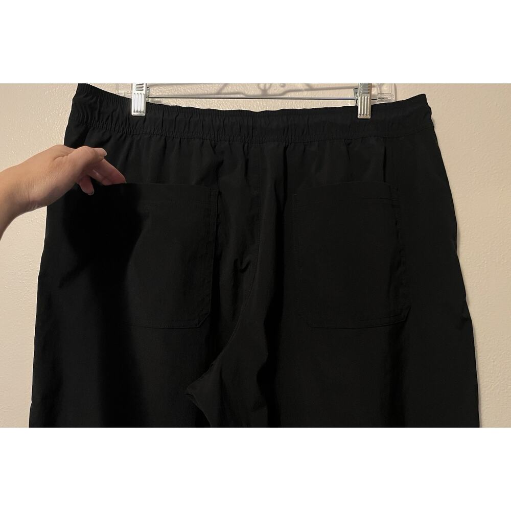 Athleta Midday Mid Rise Crop Poplin Pants Black 658011 Size Large Wide Leg - Picture 5 of 12